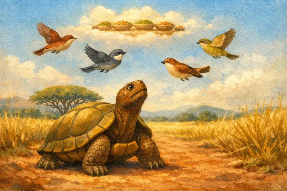 How the Tortoise Got the Cracks on His Shell