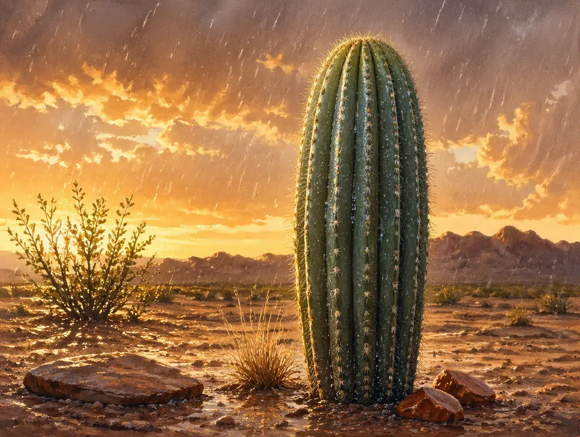 El cactus que guarda la lluvia